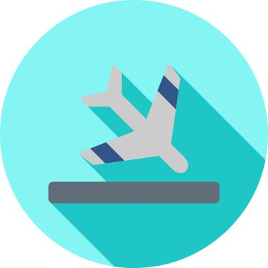 Uçak seyahat düzlemi simgesi düz stil