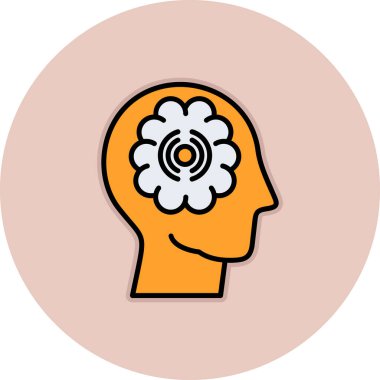 Beyin. Web simgesi basit illüstrasyon