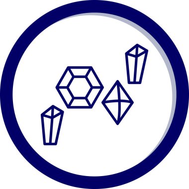 Elmas kristal simgesi, vektör illüstrasyonu