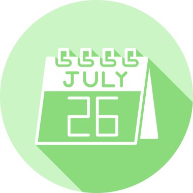 Arkaplanda 3 AY simgesi bulunan yeşil ve mavi bir takvimin çizimi.