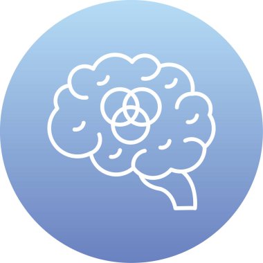 Beyin modern simgesinin vektör illüstrasyonu
