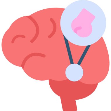 Beyin sağlığı sağlık ikonu düz stil