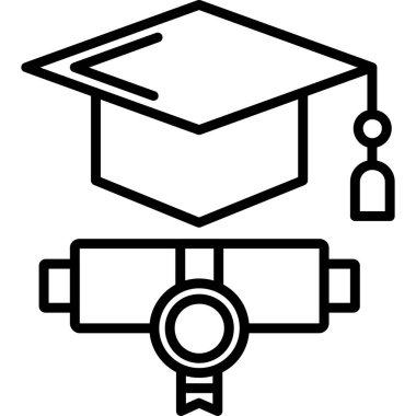 eğitim ve mezuniyet satırı vektörü simgesi.