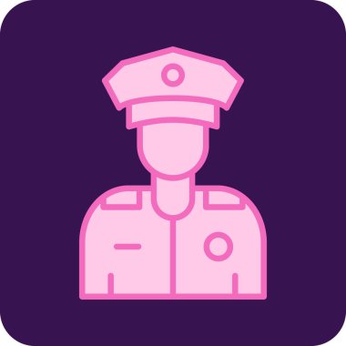 Bir kadın polis ikonunun vektör çizimi