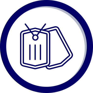 Mavi ve beyaz yuvarlak simgenin vektör illüstrasyonu