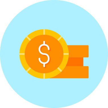 Sikke dolar simgesi düz stil