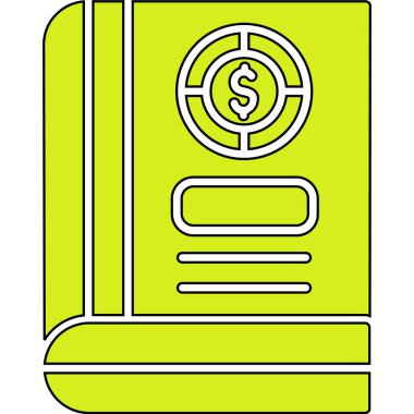 Dolar kitabı simgesi renk ana hatları vektörü