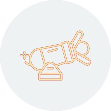 Kış mevsiminin çizgi simgesi. Çemberde kar ve buz var. Gri arka planda izole edilmiş. vektör