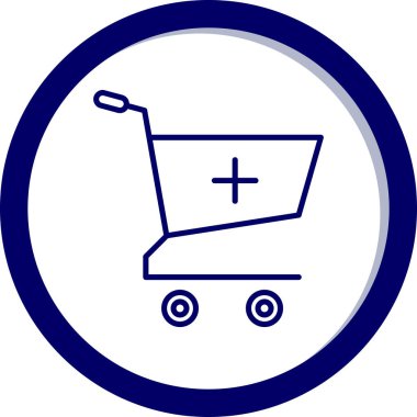 Alışveriş arabası ikon vektör illüstrasyonu