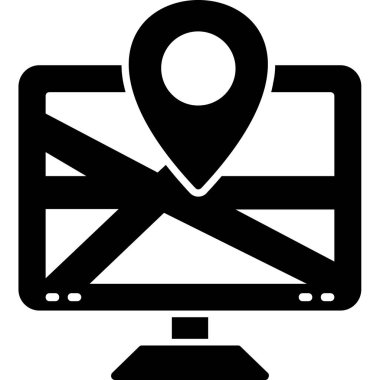 konum haritası gezinme simgesi katı biçiminde