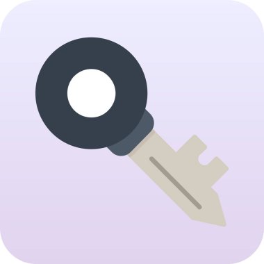 Beyaz arkaplanda vektör anahtarı düz simgesi