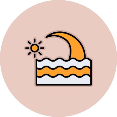 Ay ve günbatımının vektör simgesi