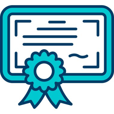 diploma sertifikası simgesi beyaz arkaplanda izole edilmiş.