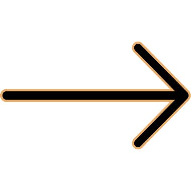 Ok sağ kontur vektör simgesi