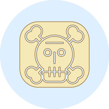 İnsan kafatasının çapraz vektör simgesi