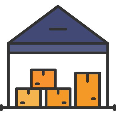 Depo kutuları simgesi - taslak biçimi