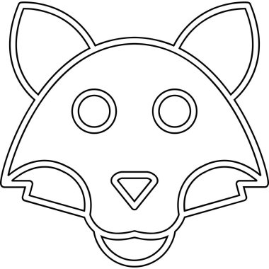 Tilki yüz simgesi vektör illüstrasyonu