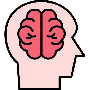 beyin ikonu vektör illüstrasyonu