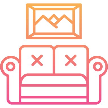 kanepe, ağ, illüstrasyon, beyaz arkaplanda vektör.