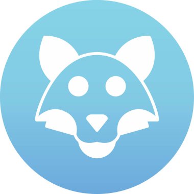 hayvan tilki yüzü simgesi düz stil