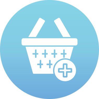 Vektör sepeti ico, vektör illüstrasyonu