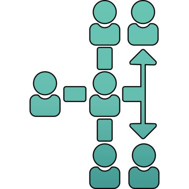 bağlı insanların vektör simgesi kavramı