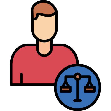 Ölçekli adam simge vektör illüstrasyonu