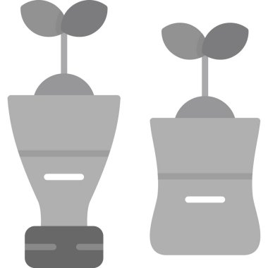 çiçek saksısı simgesi, vektör illüstrasyonu