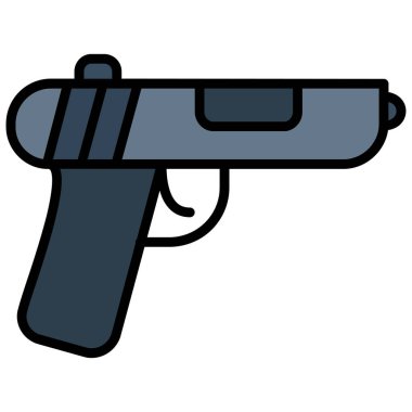 silah simgesi çizimi arkaplanda izole edildi