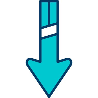 ok yukarı yön simgesi ile doldurulmuş dış hat biçimi