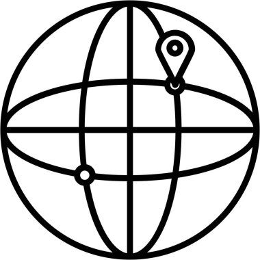 Küre. Web simgesi basit illüstrasyon