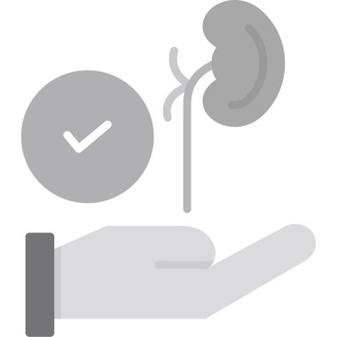 Böbrek çizgisi simgesi, vektör konsepti