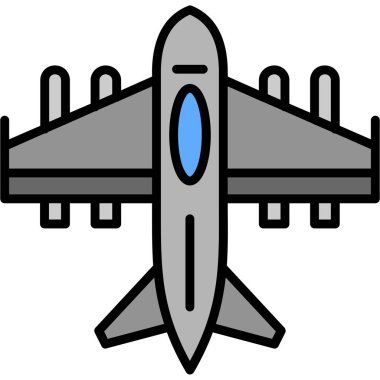 uçak simgesi, vektör illüstrasyonu