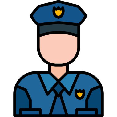 Polis simgesi vektör illüstrasyonu izole edildi
