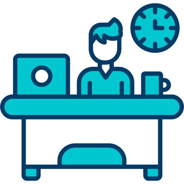 insan ve saat vektör simgesi modern basit tasarım illüstrasyonu