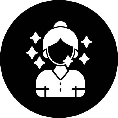 Şapka ikonlu bir kızın vektör çizimi