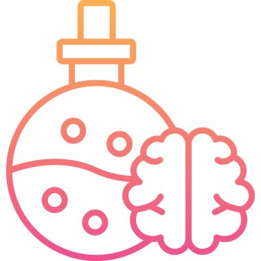 Beyin. Web simgesi basit illüstrasyon