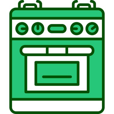 Gaz fırını ikonu. Web için gaz vektör simgelerinin özet çizimi