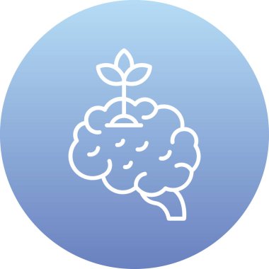 Beyin. Web simgesi basit illüstrasyon