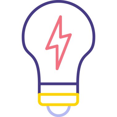 Elektrik ampulü. Web simgesi basit illüstrasyon