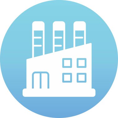 Fabrika binası simgesi düz stil