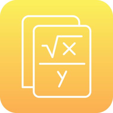 Benzersiz matematik vektör çizgisi simgesi