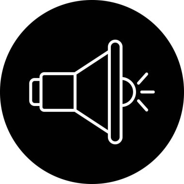 Beyaz arkaplanda izole edilmiş vektör illüstrasyonu hoparlör simgesi