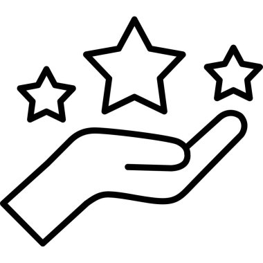 Yıldız eli jest ikonu. Beyaz arkaplanda izole edilmiş web tasarımı için el hareketi vektörü simgesi