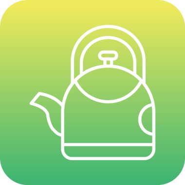 Çaydanlık simgesi, basit vektör illüstrasyonu