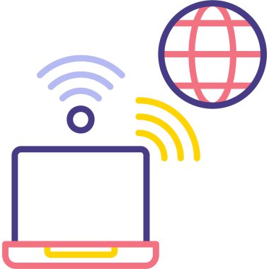 Kablosuz. Web simgesi basit illüstrasyon