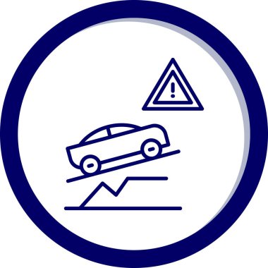 Araba kazası ikonu vektör illüstrasyonu