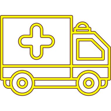 ambulans simgesi vektör illüstrasyonu