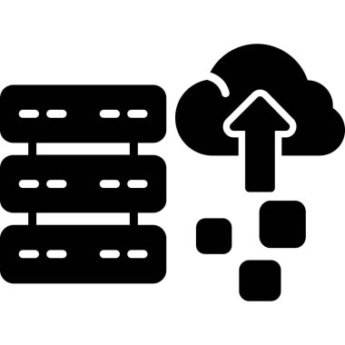 Bulut veritabanı simgesi, vektör illüstrasyonu