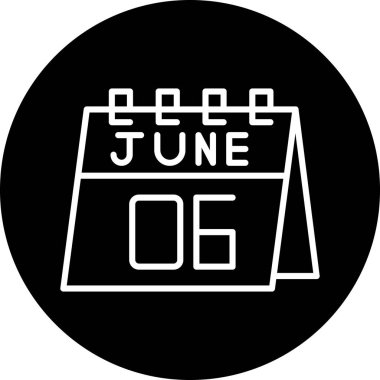 Haziran Glyph vektörü Simge Tasarımı